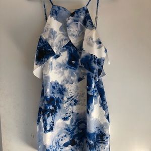 Blue Floral Print Dress